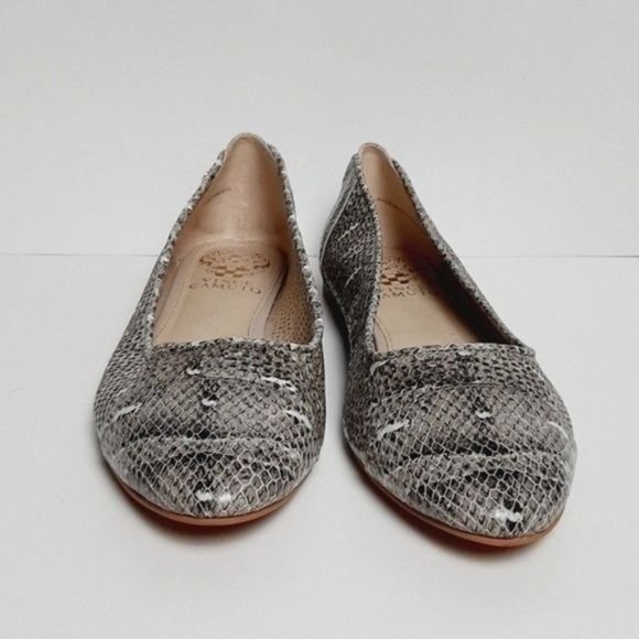 VINCE CAMUTO Lemel Snake Print Leather Ballet Flats Sz 7.5 M - Picture 7 of 11